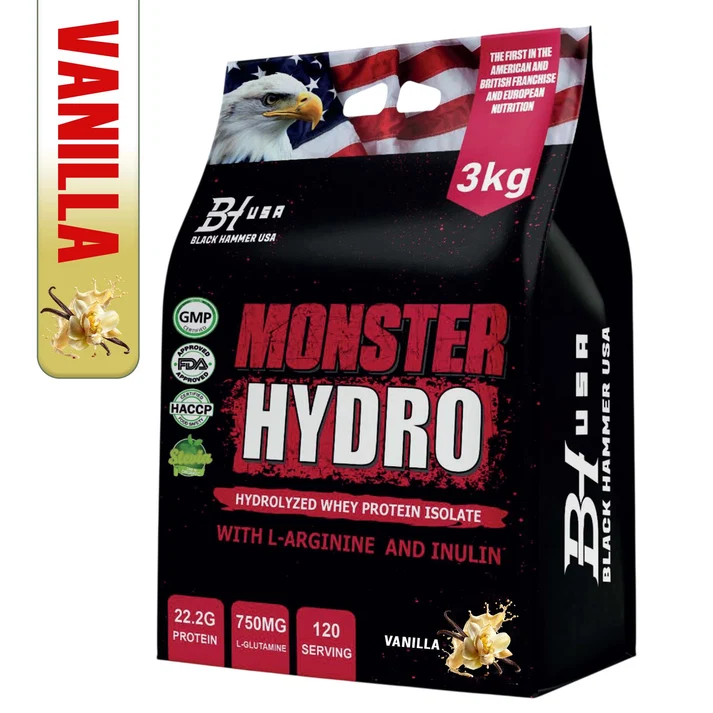 bhn-monster-hydro-vanilla BHN Monster Hydro Whey 3000g - Vanilla - Image 1